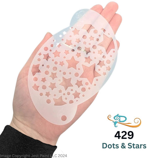 Diva Stencils | Face Painting Stencil | Dots and Stars (429)