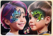 Fun Faces KatzNC | Face Painting Practice Board - Girl and Boy 3/4 Facing (Girl on the Left) (SVGB1)