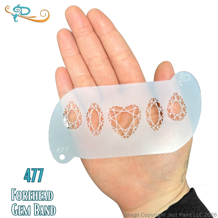 Diva Stencils | Face Painting Stencil | Forehead Gem Band  (477)