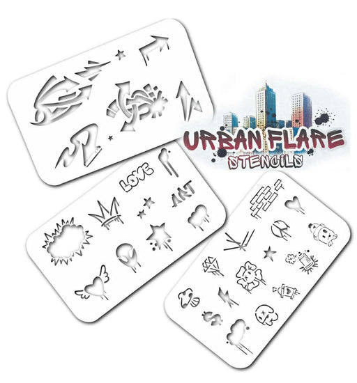 Urban Flare Stencils | Face Painting Stencils by Tamina Muhammad - ELEMENTS - 3 Piece Set