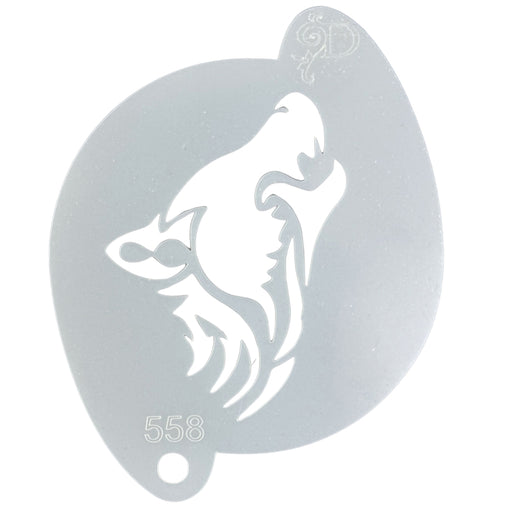 Diva Stencils | Face Painting Stencil | Tribal Wolf Howling (558)