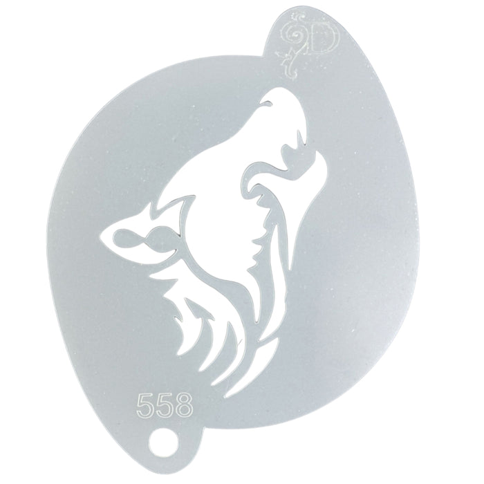 Diva Stencils | Face Painting Stencil | Tribal Wolf Howling (558)