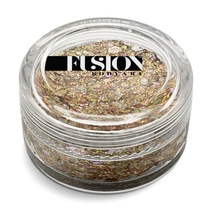 Fusion Body Art | Glitter Creams - GOLDEN FAIRY 10mL (UV Reactive)