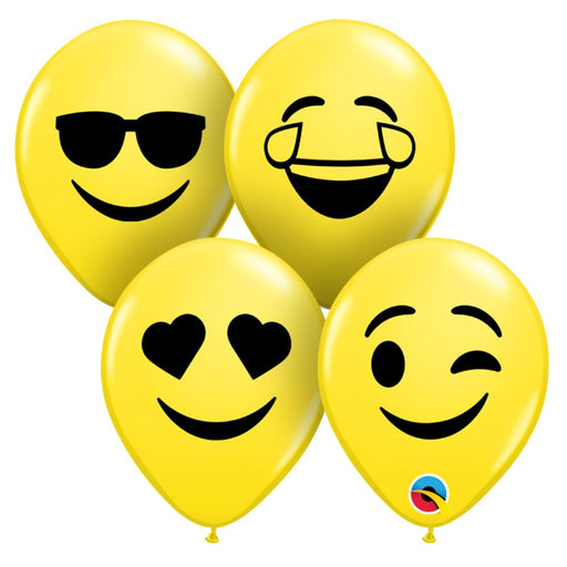 Qualatex Balloons | 5" Round - Smiley EMOJI Face Assortment (7961) - 100ct