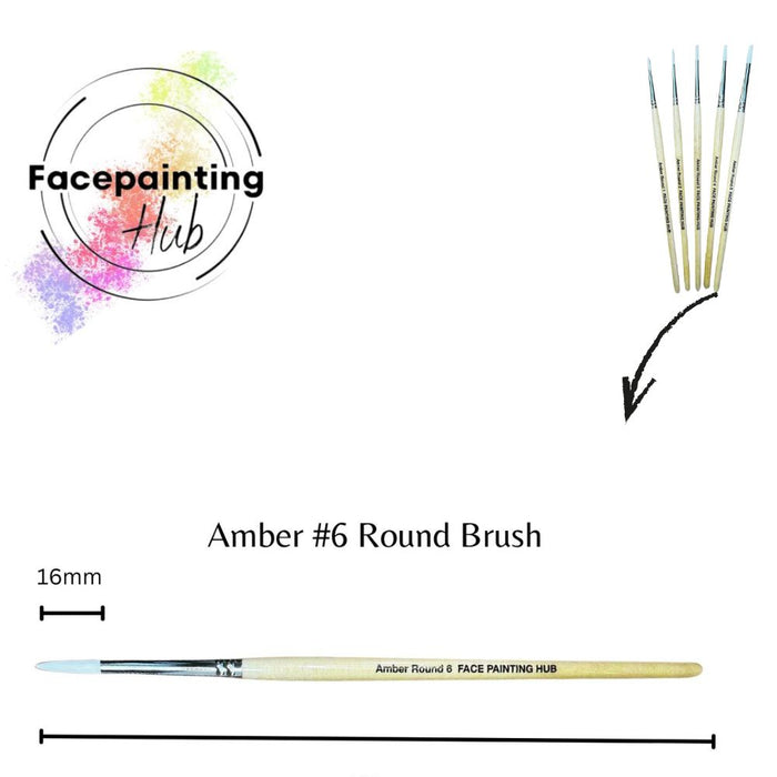 Face Painting Hub  | Face Painting Brush - Amber Round #6