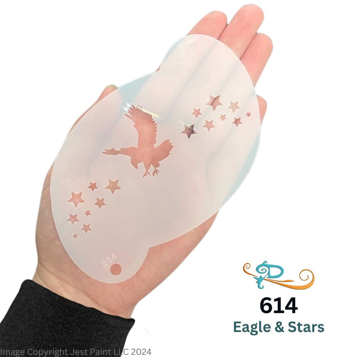 Diva Stencils | Face Painting Stencil | Eagle and Stars (614)