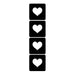 Art Factory | Glitter Tattoo Stencil - (62) Tiny Hearts Strip of 4 - 5 Pack - #107