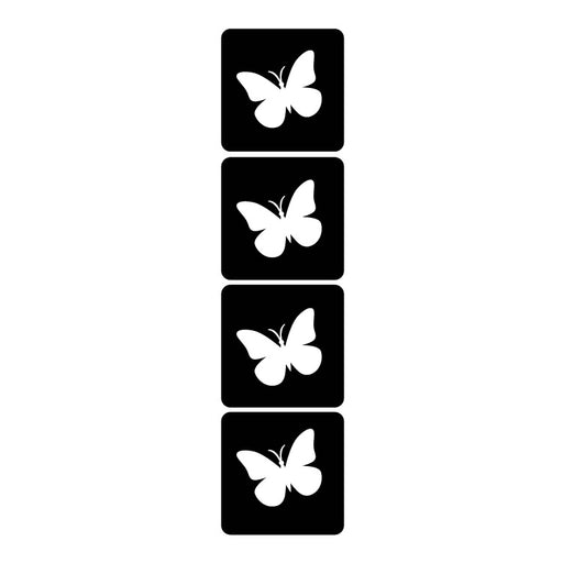Art Factory | Glitter Tattoo Stencil - (64) Tiny Butterflies Strip of 4 - 5 Pack - #89