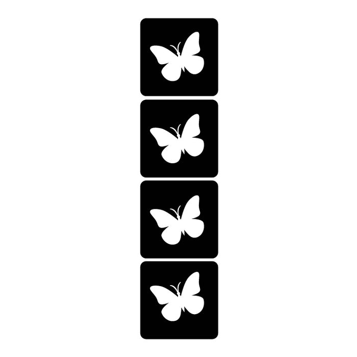 Art Factory | Glitter Tattoo Stencil - (64) Tiny Butterflies Strip of 4 - 5 Pack - #89