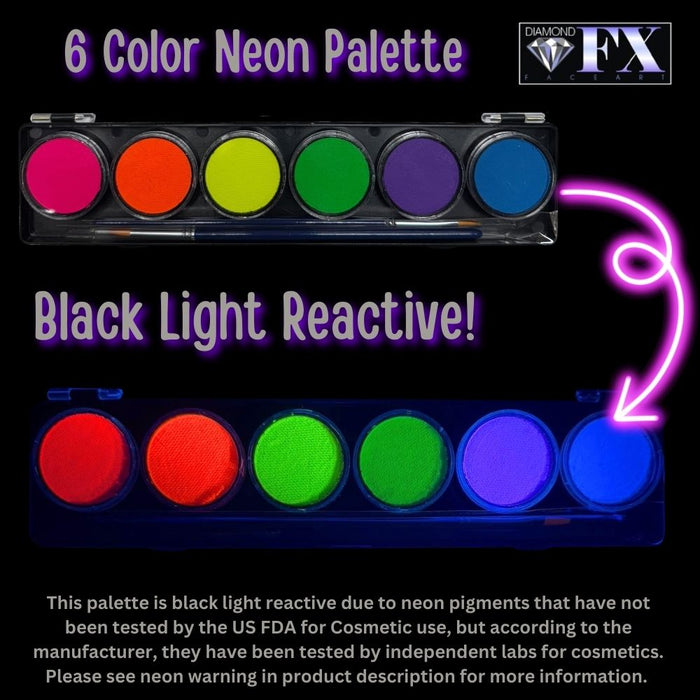 Diamond FX Paint - 6 Color Neon  Palette (SFX - Non Cosmetic)
