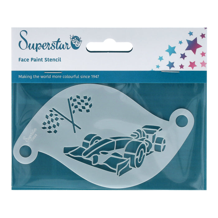 Superstar  | Face Painting Stencil - F1 Race Car w/ Flags 77061