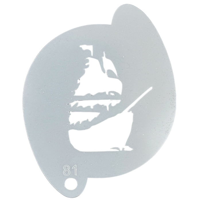 Diva Stencils | Face Painting Stencil | Pirate Ship (81)