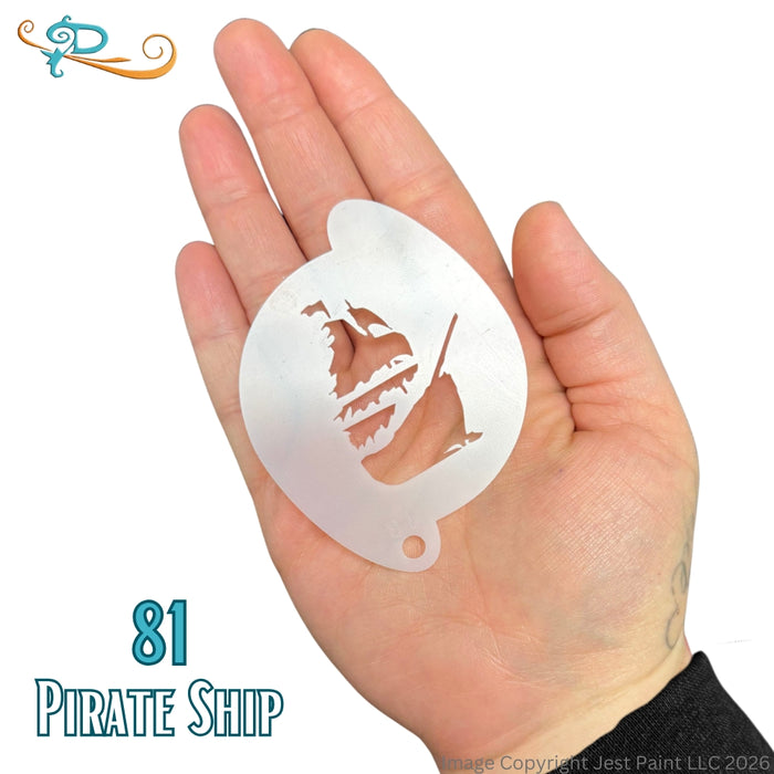 Diva Stencils | Face Painting Stencil | Pirate Ship (81)