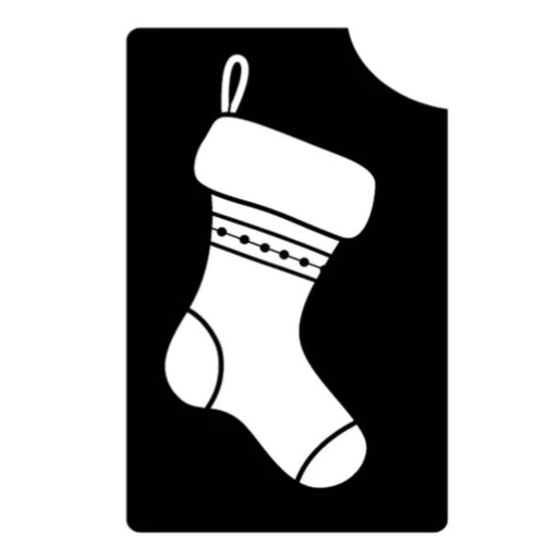 Art Factory | Glitter Tattoo Stencil - (828) Christmas Stocking - 5 Pack - #199