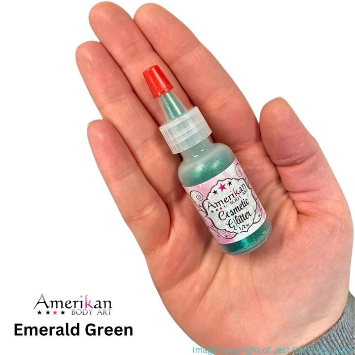 Amerikan Body Art | Face Paint Glitter Poof - Opaque Emerald Green (1/2oz) #10