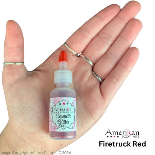 Amerikan Body Art | Face Paint  Glitter Poof - Opaque Firetruck Red (1/2oz) #2