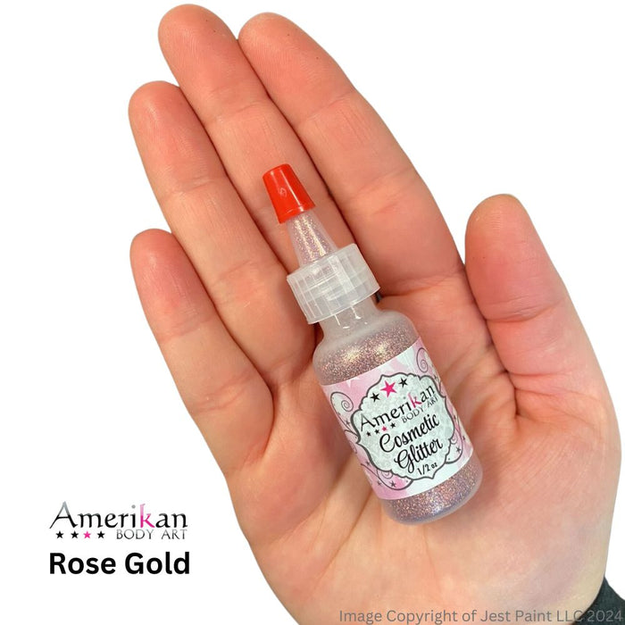 Amerikan Body Art | Face Paint Glitter Poof - Holographic Rose Gold (1/2oz) #35