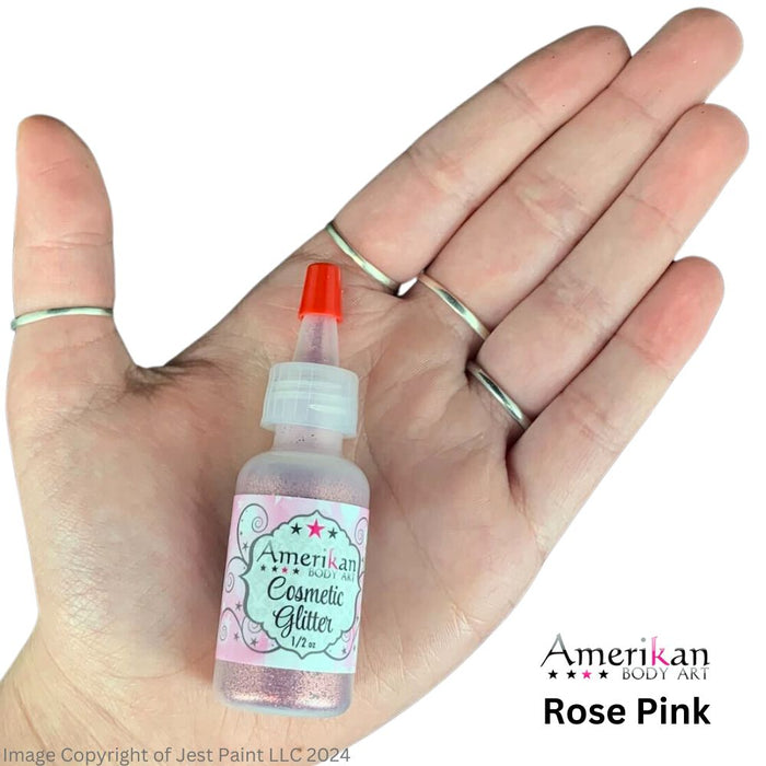 Amerikan Body Art | Face Paint Glitter Poof - Opaque Rose Pink (1/2oz)  #19