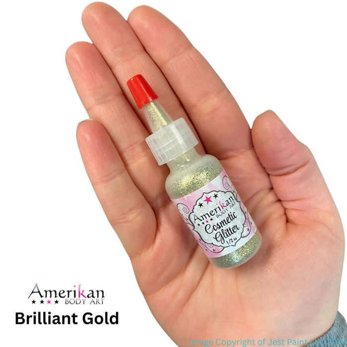 Amerikan Body Art | Face Paint Glitter Poof - Opaque Brilliant Gold (1/2oz) #24