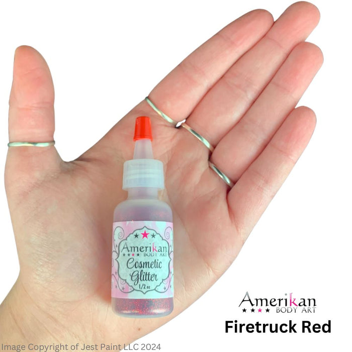 Amerikan Body Art | Face Paint  Glitter Poof - Opaque Firetruck Red (1/2oz) #2