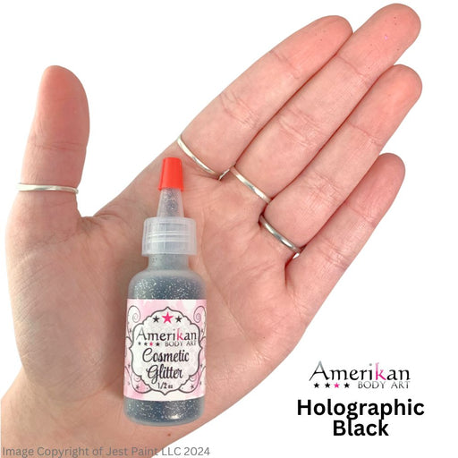Amerikan Body Art | Face Paint Glitter Poof - Holographic Black (1/2oz) #30