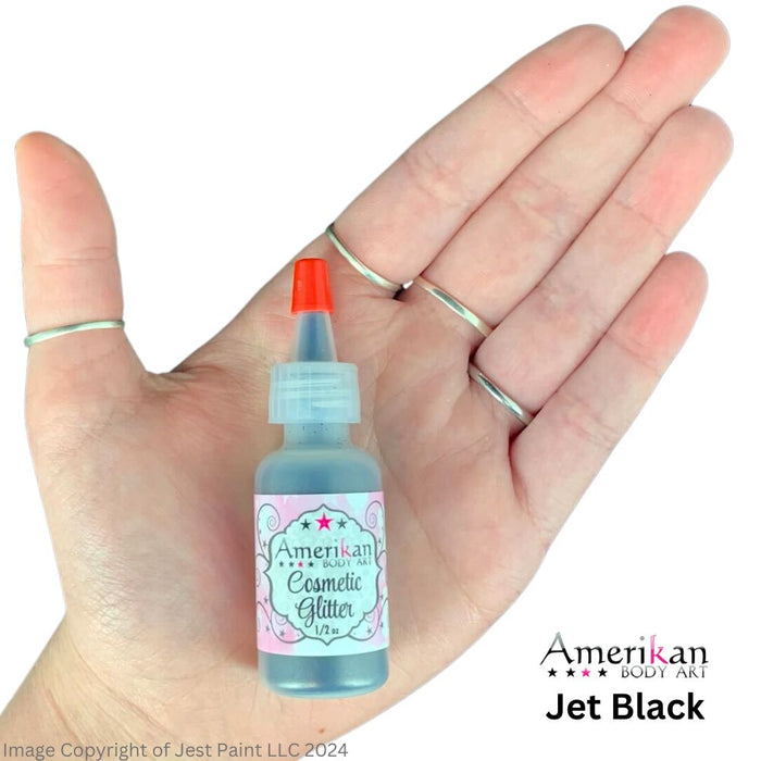 Amerikan Body Art | Face Paint Glitter Poof - Opaque Matte Jet Black (No Sparkle) (1/2oz) #31