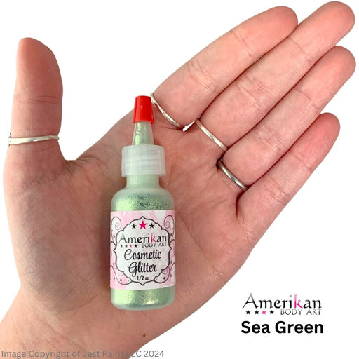 Amerikan Body Art | Face Painting Glitter Poof - Opaque Sea Green (1/2oz)  #8