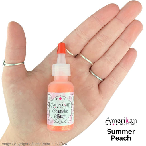 Amerikan Body Art | Face Painting Glitter Poof - Holographic Summer Peach (1/2oz)  #4