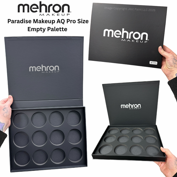 Mehron | Paradise Makeup AQ Pro Size Empty Palette - Coated Cardboard (Holds 12 Paradise / Superstar / FAB )