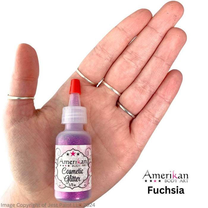 Amerikan Body Art | Face Paint Glitter Poof - Opaque Fuchsia (1/2oz) #17