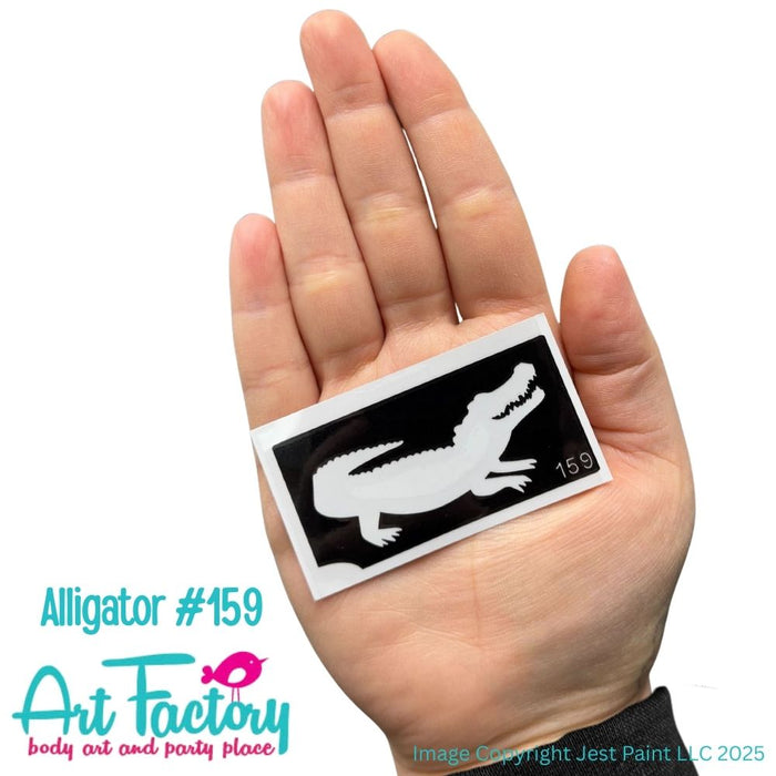 Art Factory | Glitter Tattoo Stencil - (159) Alligator - 5 Pack - #150