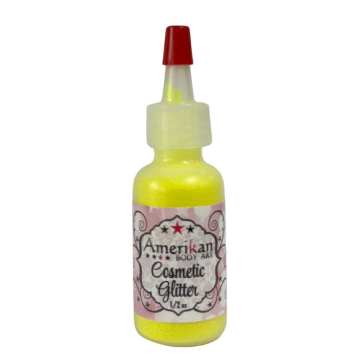Amerikan Body Art | Face Paint Glitter Poof - Yellow UV Powder (1/2oz) #36