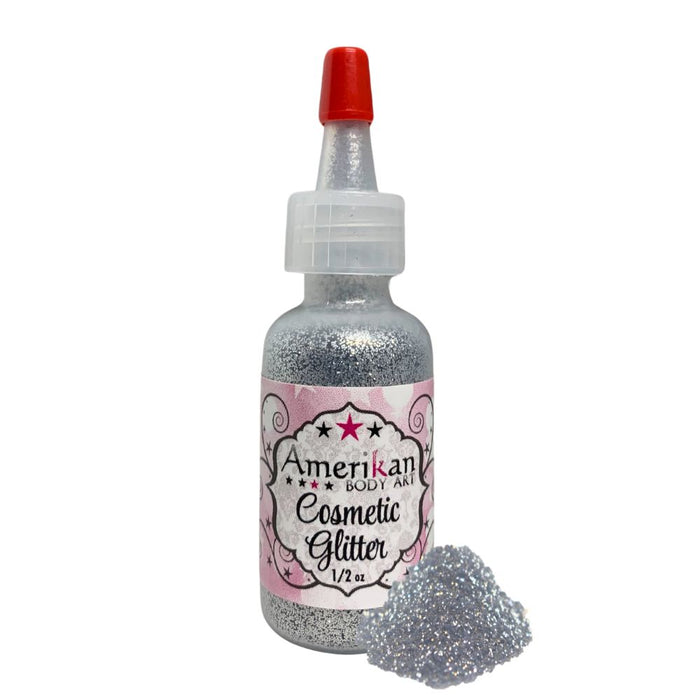 Amerikan Body Art | Face Paint Glitter Poof - Opaque Chrome Silver (1/2oz)  #22