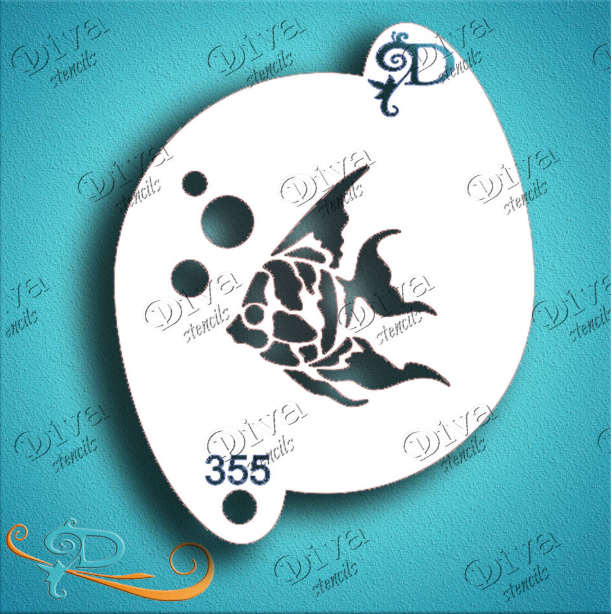 Diva Stencils | Face Painting Stencil | Angel Fish (000355)