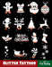 ART FACTORY | Set of 80 Glitter Tattoo Stencils with Display - (CRCHEER)  CHRISTMAS CHEER Collection