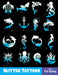 ART FACTORY | Set of 80 Glitter Tattoo Stencils with Display - OCEAN LOVERS Collection