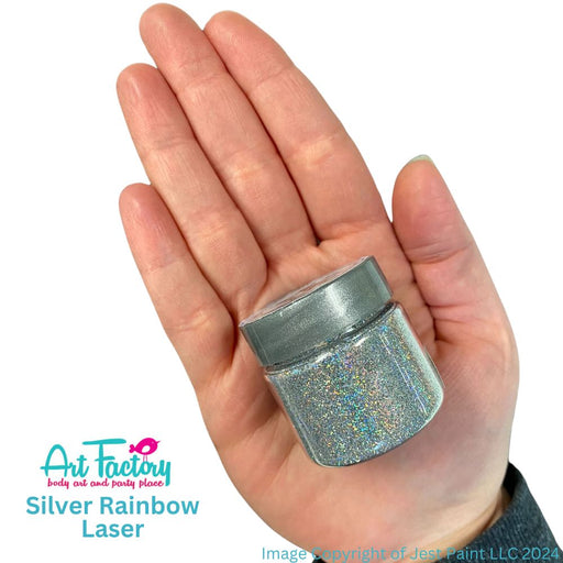 Art Factory | Rainbow Laser Body Glitter Jar - Silver Rainbow Laser  (1oz Jar)