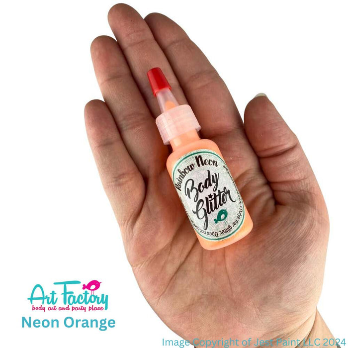Art Factory | Rainbow Neon Body Glitter Poof - NEW Neon Orange (1/2oz)