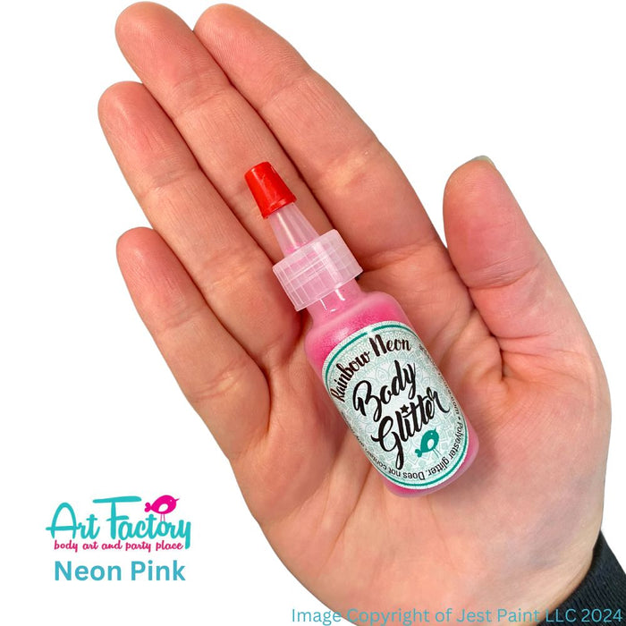 Art Factory | Rainbow Neon Body Glitter Poof - Neon Pink (1/2oz)