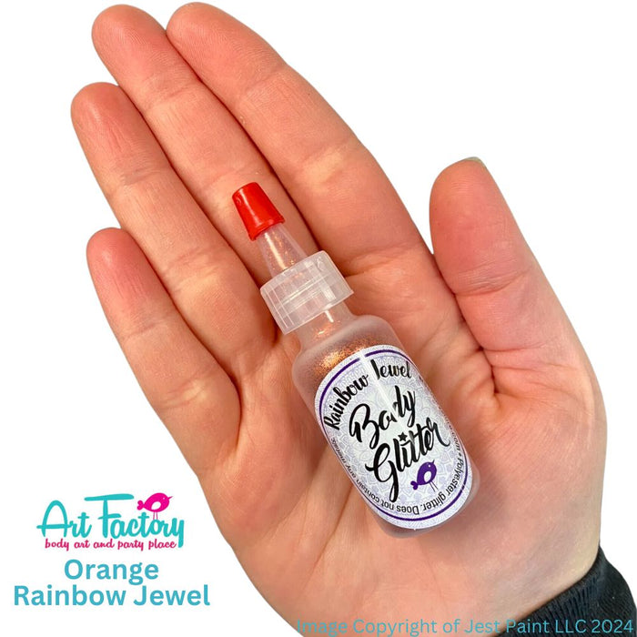 Art Factory | Rainbow Jewel Body Glitter Poof - Orange  (1/2oz)