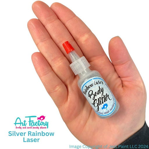 Art Factory | Rainbow Laser Body Glitter Poof - Silver Rainbow Laser  (1/2oz)