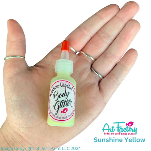 Art Factory | Rainbow Crystal Iridescent Body Glitter Poof - Sunshine Yellow (1/2oz)