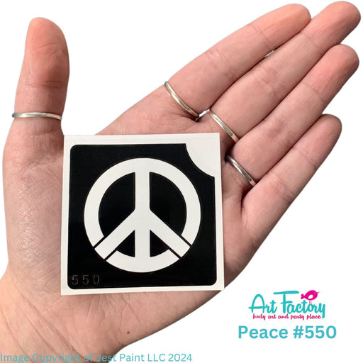 Art Factory | Glitter Tattoo Stencil - (550) Peace - 5 Pack - #47