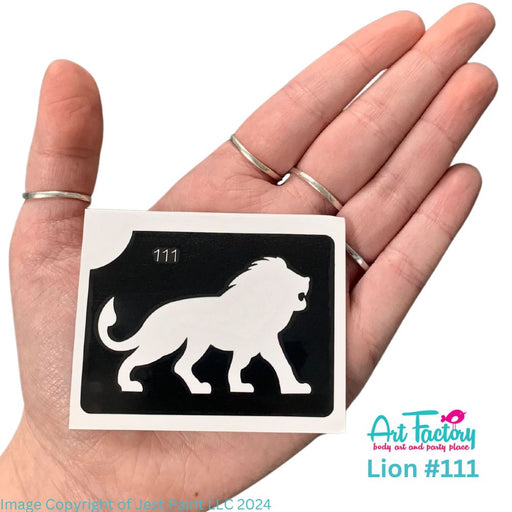 Art Factory | Glitter Tattoo Stencil -  (111)   Lion  - 5 Pack -  #113