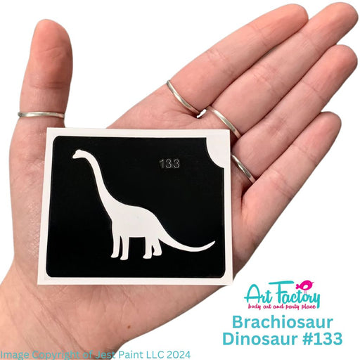 Art Factory | Glitter Tattoo Stencil - (133) Brachiosaur Dinosaur - 5 Pack - #162