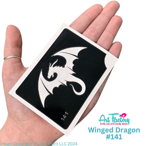 Art Factory | Glitter Tattoo Stencil - (141)  Winged Dragon  - 5 Pack -  #4