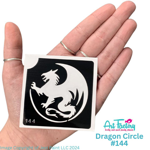 Art Factory | Glitter Tattoo Stencil - (144) Dragon Circle - 5 Pack - #3