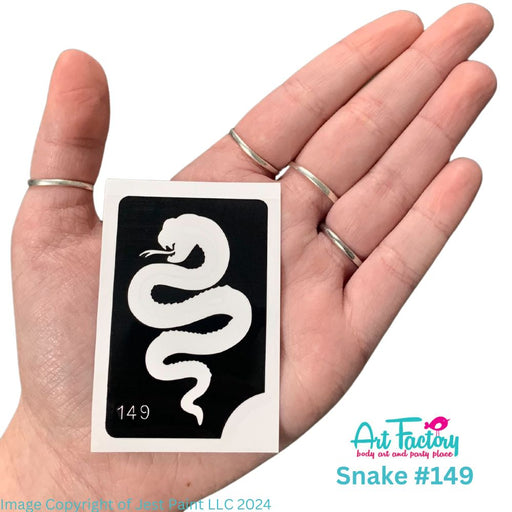 Art Factory | Glitter Tattoo Stencil - (149) Snake - 5 Pack - #160
