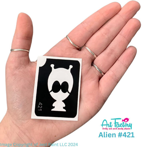 Art Factory | Glitter Tattoo Stencil - (421)  Alien  - 5 Pack  #171