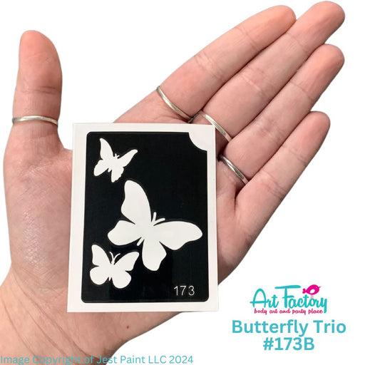 Art Factory | Glitter Tattoo Stencil - 173B Butterfly Trio - 5 Pack  #9
